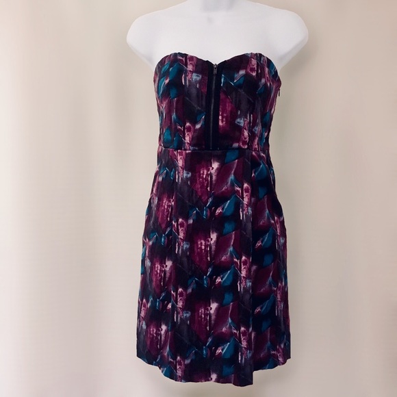 silence + noise Dresses & Skirts - Silence+Noise Strapless Satin Multicolor Dress